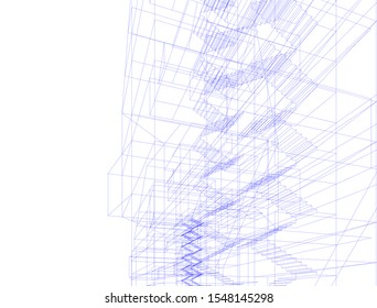 architecture building, vector 3d illustration 