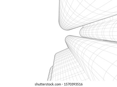 architecture building vector 3d illustration 