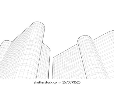 architecture building vector 3d illustration 