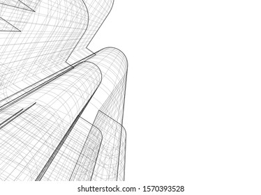 architecture building vector 3d illustration 