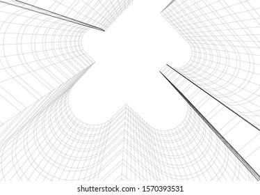 architecture building vector 3d illustration 