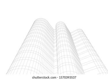 architecture building vector 3d illustration 