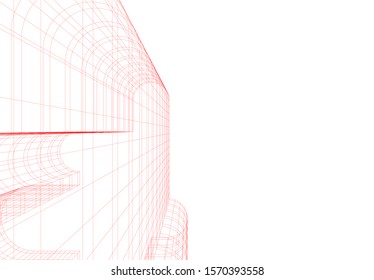 architecture building vector 3d illustration 