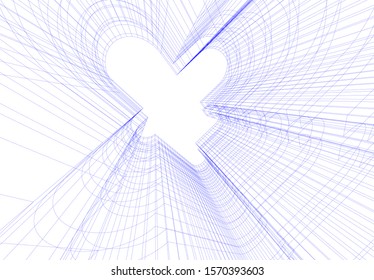architecture building vector 3d illustration 