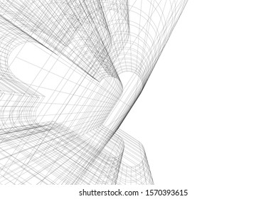 architecture building vector 3d illustration 
