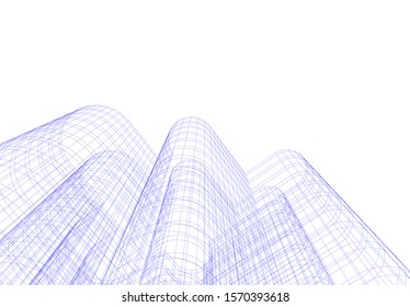 architecture building vector 3d illustration 