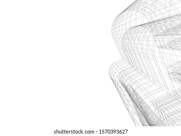 architecture building vector 3d illustration 