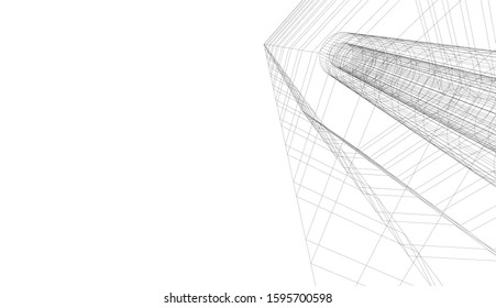 architecture building vector 3d illustration