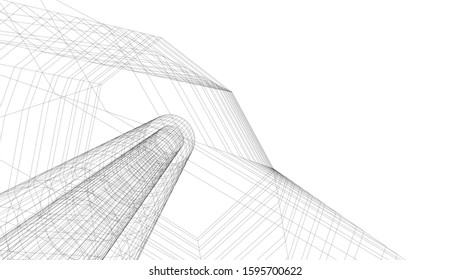 architecture building vector 3d illustration