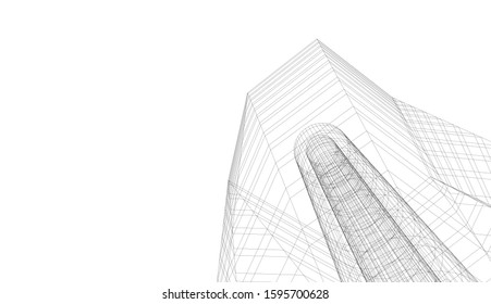 architecture building vector 3d illustration
