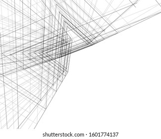 architecture building, vector 3d illustration 