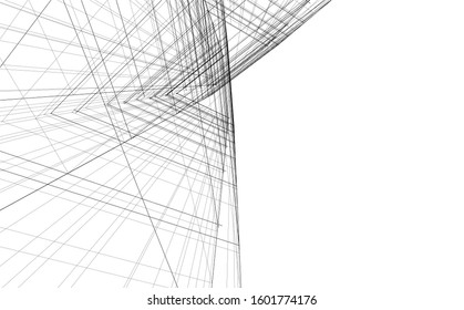 architecture building, vector 3d illustration 