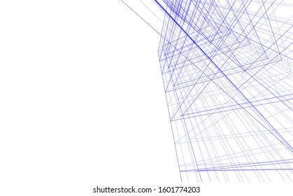 architecture building, vector 3d illustration 