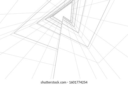 architecture building, vector 3d illustration 