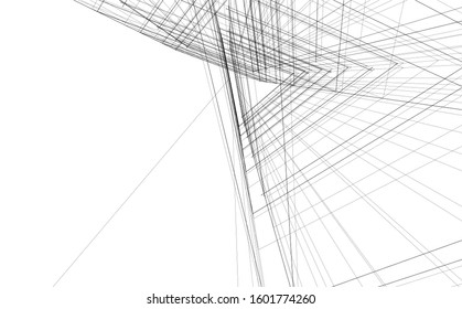 architecture building, vector 3d illustration 