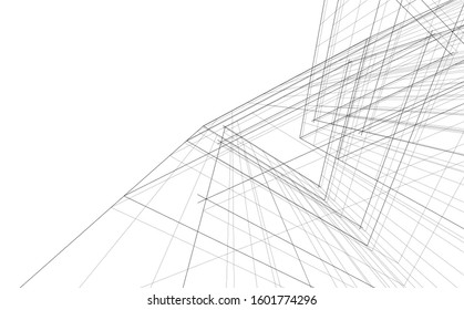 architecture building, vector 3d illustration 