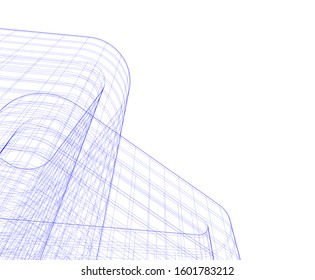 architecture building, vector 3d illustration 