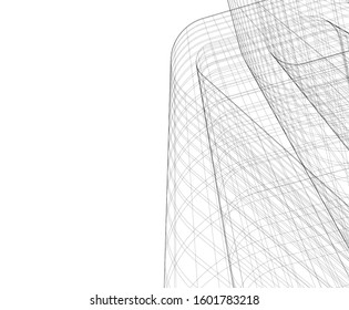 architecture building, vector 3d illustration 
