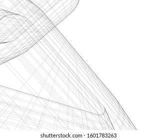 architecture building, vector 3d illustration 