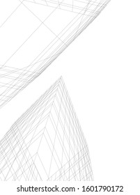 architecture building, vector 3d illustration 