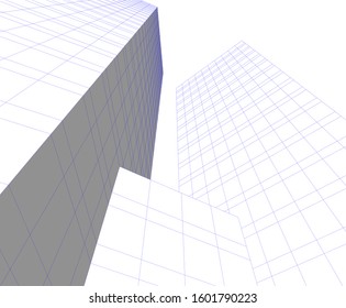 architecture building, vector 3d illustration 