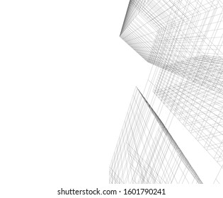 architecture building, vector 3d illustration 