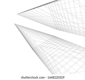 Vektorillustration 3D-Illustration des Architekturbaus 