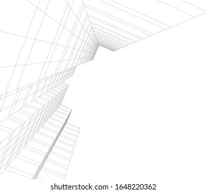 architecture building vector 3d illustration 
