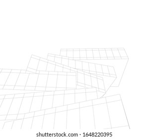 Vektorillustration 3D-Illustration des Architekturbaus 