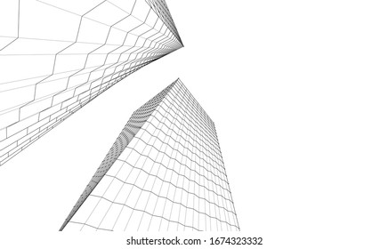 architecture building vector 3d illustration 