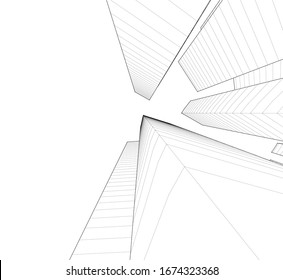architecture building vector 3d illustration 