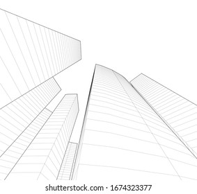 arquitectura construcción vectorial 3d ilustración 
