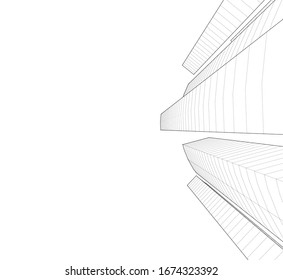architecture building vector 3d illustration 