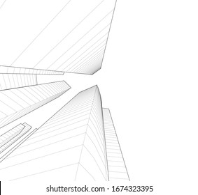 architecture building vector 3d illustration 