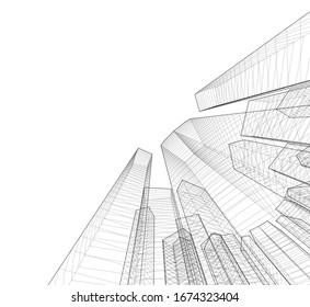 architecture building vector 3d illustration 