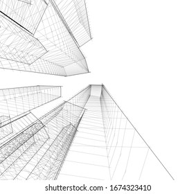 architecture building vector 3d illustration 