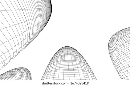 architecture building vector 3d illustration 