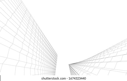 architecture building vector 3d illustration 