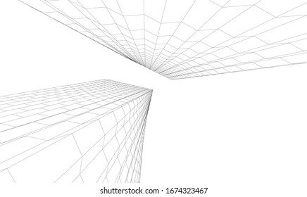 architecture building vector 3d illustration 