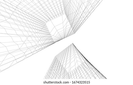 architecture building vector 3d illustration 