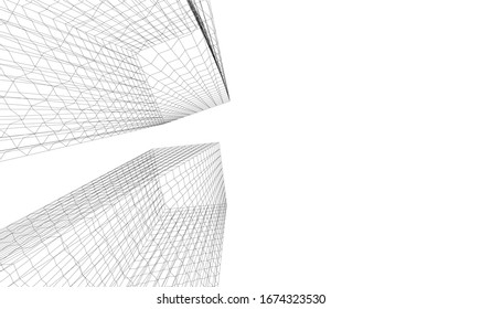 architecture building vector 3d illustration 