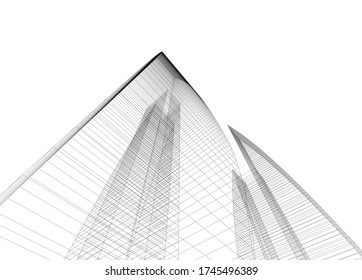 architecture building vector 3d illustration 