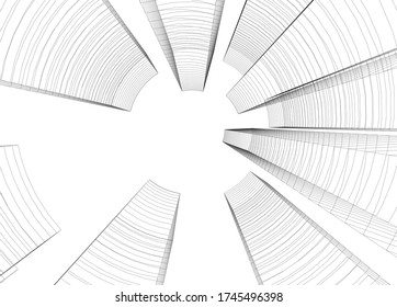 ilustración 3d del vector de construcción de arquitectura 