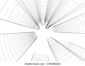 ilustración 3d del vector de construcción de arquitectura 
