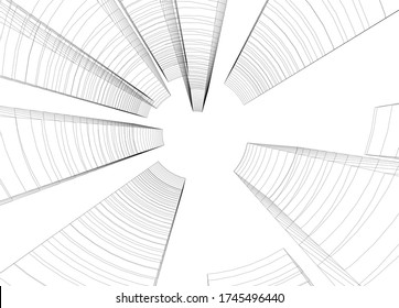 ilustración 3d del vector de construcción de arquitectura 