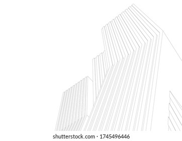 ilustración 3d del vector de construcción de arquitectura 