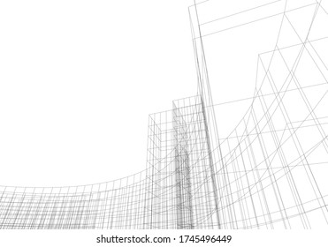 architecture building vector 3d illustration 