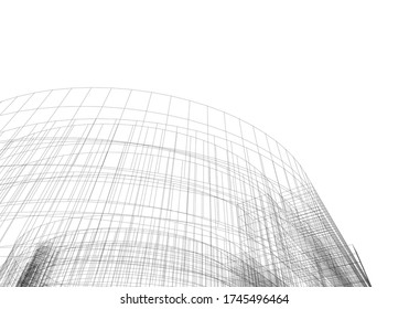 ilustración 3d del vector de construcción de arquitectura 