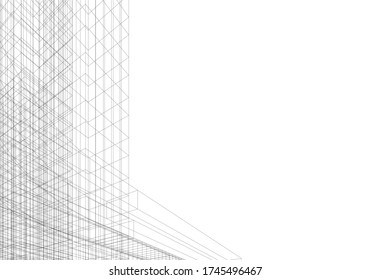 architecture building vector 3d illustration 