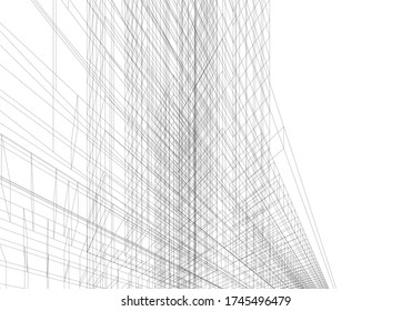 architecture building vector 3d illustration 